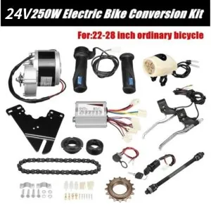 พร้อมส่ง ชุดแปลงจักรยานเป็นจักรยานไฟฟ้า ชุดแปลงจักรยานความเร็วสูง เซ็ต9 ชิ้น 250วัตต์ 24โวล์ต ชุดแปลงจักรยานความเร็วสูง