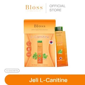 ฟรีเมนูลดน้ำหนัก!! Bloss Jeli Block Burn 35g. x 10 pcs. (บลอสส์ เจลิ บล็อค เบิร์น 35 กรัม x 10 ซอง จำนวน 1 กล่อง) เจลี่สีส้มหุ่งปังเอวเอส