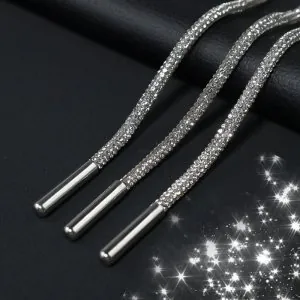 Luxury Rhinestone Shoelaces Rainbow Diamond รองเท้า Laces รองเท้าผ้าใบ Laces รองเท้ารอบเชือกผูกรองเท้า0160ซม. 1Pcs DIY Strings