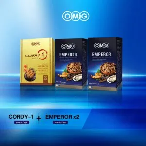 OMG Cordy-1 30 แคปซูล 1 กล่อง และ OMG Emperor 30 แคปซูล 2 กล่อง เซ็ทอาหารเสริมสมบูรณ์แบบสำหรับผู้ชายที่มียอดสั่งซื้อซ้ำสูงสุด #1